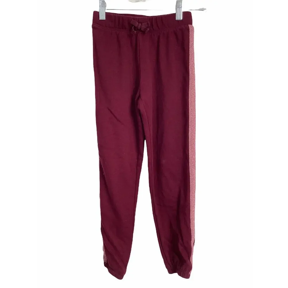 The Children's Place Girls Burgundy Jogger Sweat Pants Kid's Size Medium 7/8